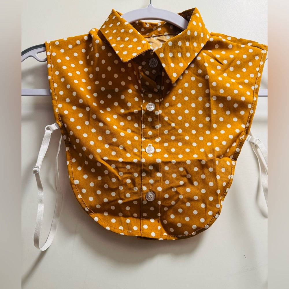 Polka Dot Fake Collar - Orange 🍊 Yellow and White